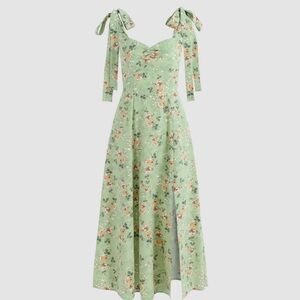 FLORAL BOWKNOT CORSET MIDI DRESS shop cider
